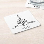 Zwart-witte tribale orca kartonnen onderzetters (Schuin)