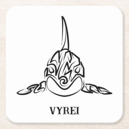 Zwart-witte tribale orca kartonnen onderzetters