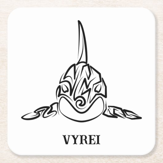 Zwart-witte tribale orca kartonnen onderzetters (Voorkant)