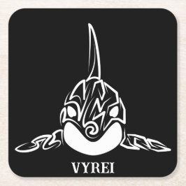 Zwart-witte tribale orca kartonnen onderzetters