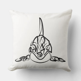 Zwart-witte tribale orca kussen