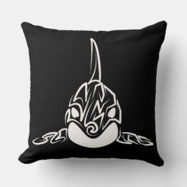 Zwart-witte tribale orca kussen