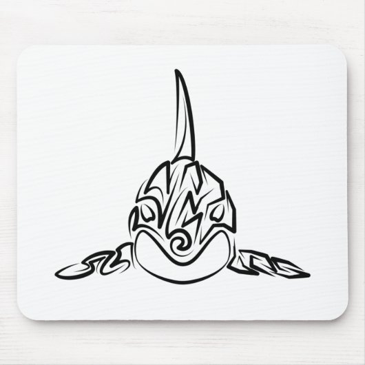 Zwart-witte tribale orca muismat (Voorkant)