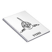 Zwart-witte tribale orca notitieboek (Rechterzijde)