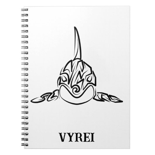 Zwart-witte tribale orca notitieboek (Voorkant)