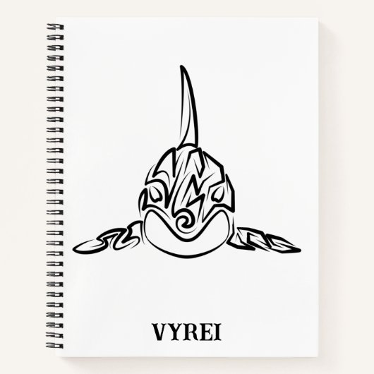 Zwart-witte tribale orca notitieboek (Voorkant)