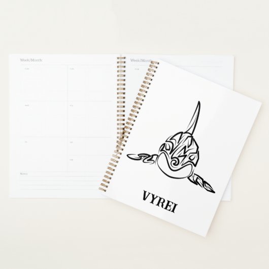 Zwart-witte tribale orca planner (Display)