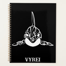 Zwart-witte tribale orca planner