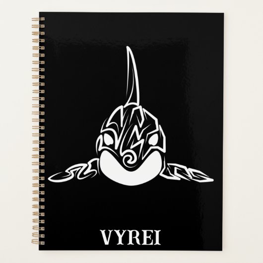 Zwart-witte tribale orca planner (Voorkant)