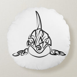 Zwart-witte tribale orca rond kussen