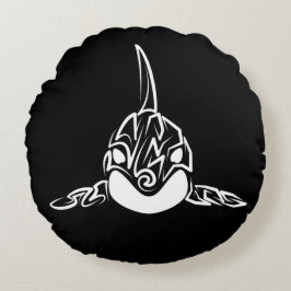 Zwart-witte tribale orca rond kussen