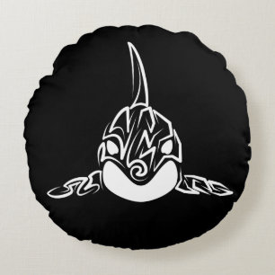 Zwart-witte tribale orca rond kussen