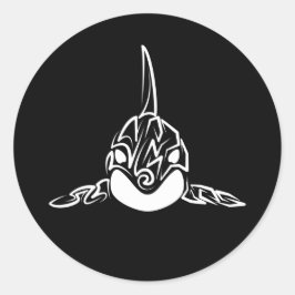 Zwart-witte tribale orca ronde sticker
