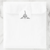Zwart-witte tribale orca ronde sticker (Tas)