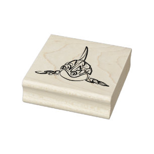 Zwart-witte tribale orca rubberstempel