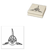 Zwart-witte tribale orca rubberstempel (Gestempeld)