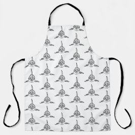 Zwart-witte tribale orca schort