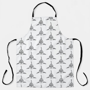 Zwart-witte tribale orca schort