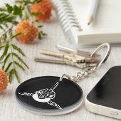 Zwart-witte tribale orca sleutelhanger (Voorkant Rechts)