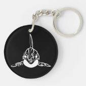 Zwart-witte tribale orca sleutelhanger (Achterkant)