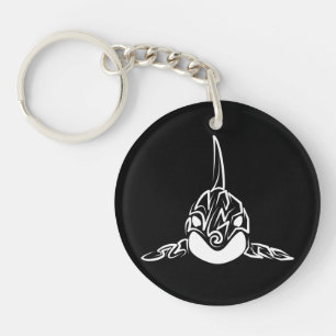 Zwart-witte tribale orca sleutelhanger