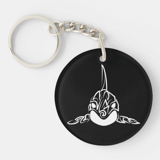 Zwart-witte tribale orca sleutelhanger (Voorkant)