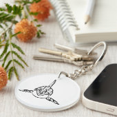 Zwart-witte tribale orca sleutelhanger (Voorkant Rechts)