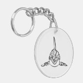 Zwart-witte tribale orca sleutelhanger (Voorkant Links)