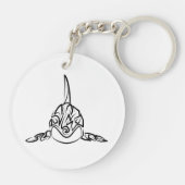 Zwart-witte tribale orca sleutelhanger (Achterkant)