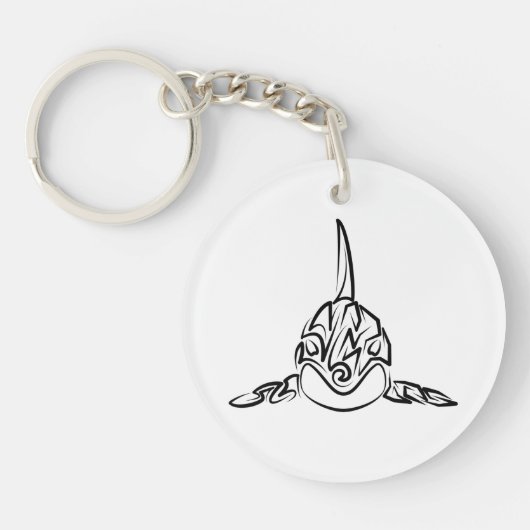 Zwart-witte tribale orca sleutelhanger (Voorkant)