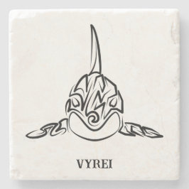 Zwart-witte tribale orca stenen onderzetter