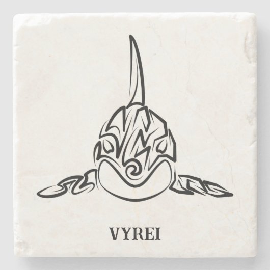 Zwart-witte tribale orca stenen onderzetter (Voorkant)