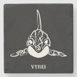 Zwart-witte tribale orca stenen onderzetter