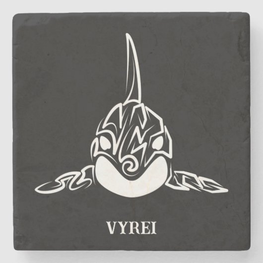 Zwart-witte tribale orca stenen onderzetter (Voorkant)