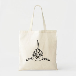 Zwart-witte tribale orca tote bag