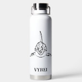 Zwart-witte tribale orca waterfles (Achterkant)