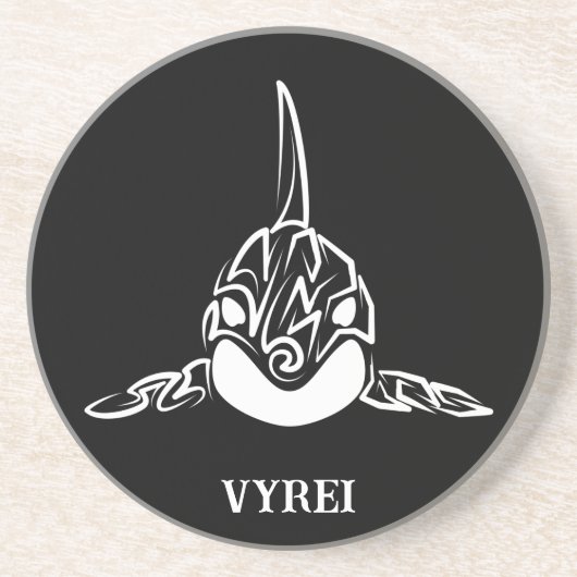 Zwart-witte tribale orca zandsteen onderzetter (Voorkant)