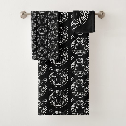 Zwart-witte tribale tijger bad handdoek (Insitu)