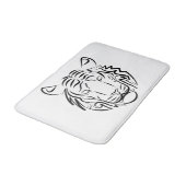 Zwart-witte tribale tijger badmat (Gekanteld)