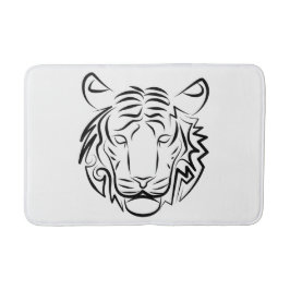 Zwart-witte tribale tijger badmat