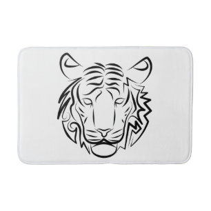 Zwart-witte tribale tijger badmat