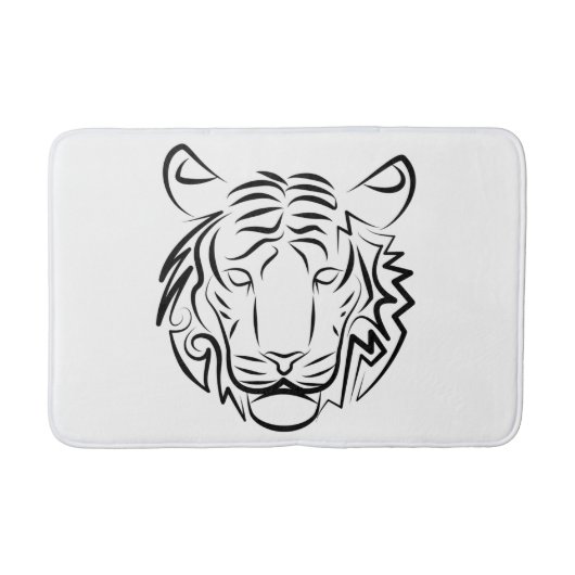 Zwart-witte tribale tijger badmat (Voorkant)