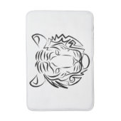 Zwart-witte tribale tijger badmat (Voorkant Verticaal)