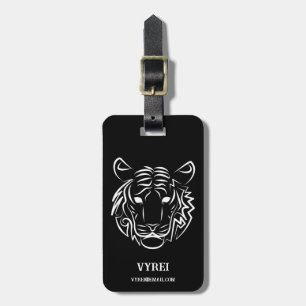 Zwart-witte tribale tijger bagagelabel