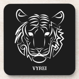 Zwart-witte tribale tijger bier onderzetter