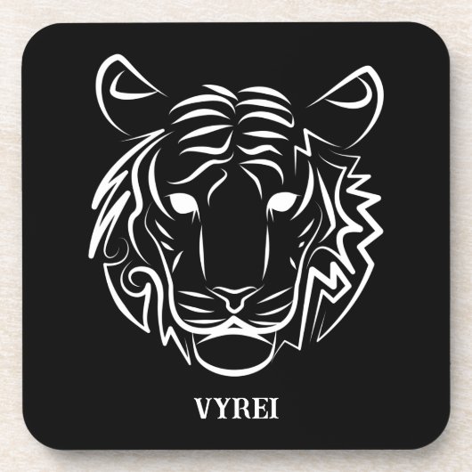 Zwart-witte tribale tijger bier onderzetter (Voorkant)