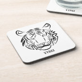Zwart-witte tribale tijger bier onderzetter (Linkerzijde)