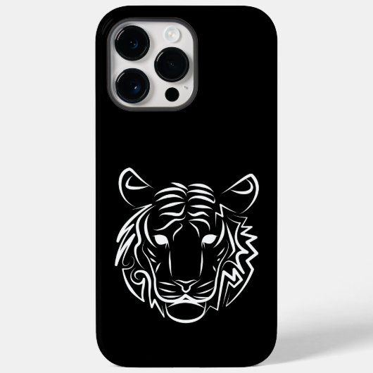Zwart-witte tribale tijger Case-Mate iPhone case (Achterkant)