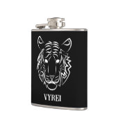 Zwart-witte tribale tijger heupfles (Links)