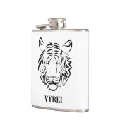 Zwart-witte tribale tijger heupfles (Links)